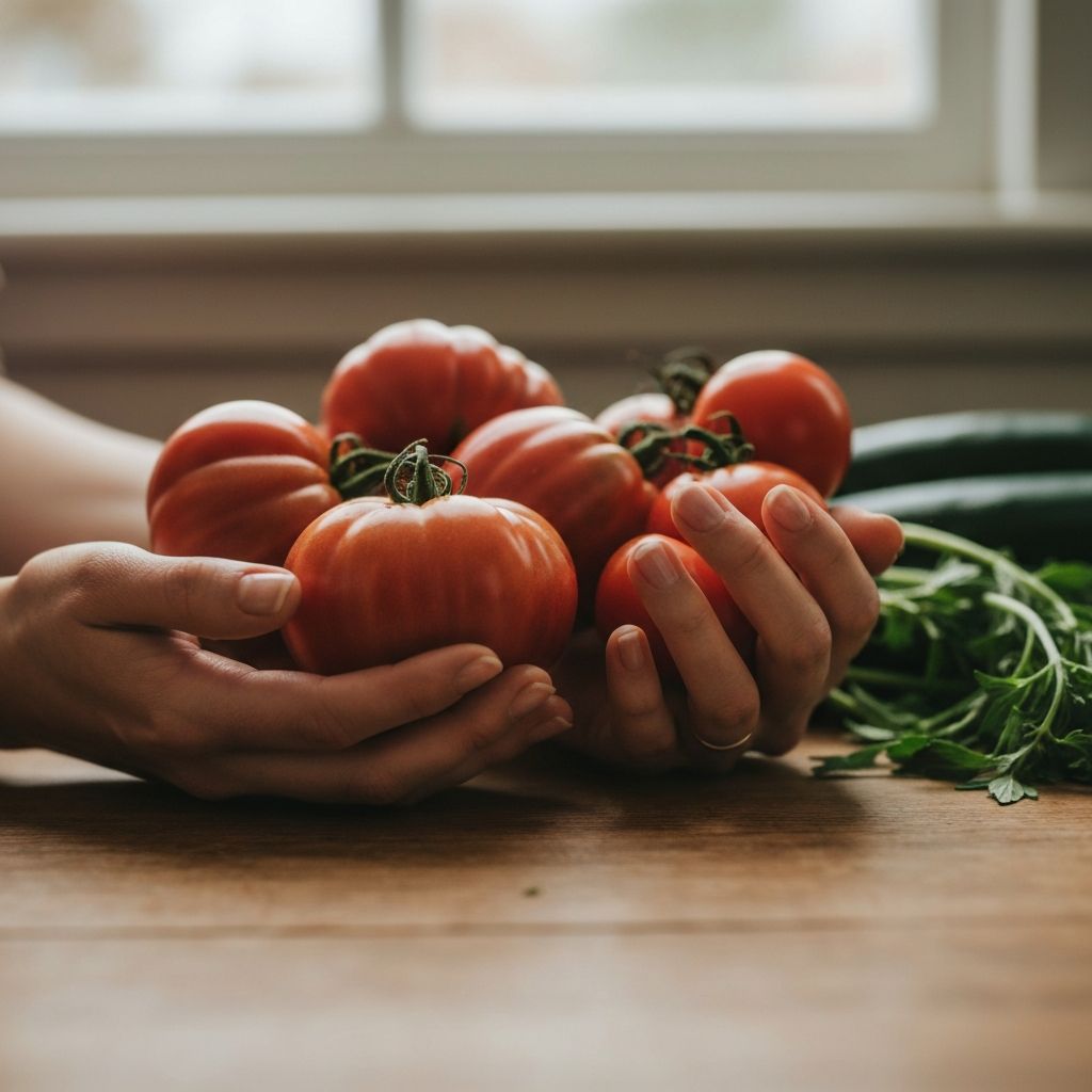 Hands holding fresh produce